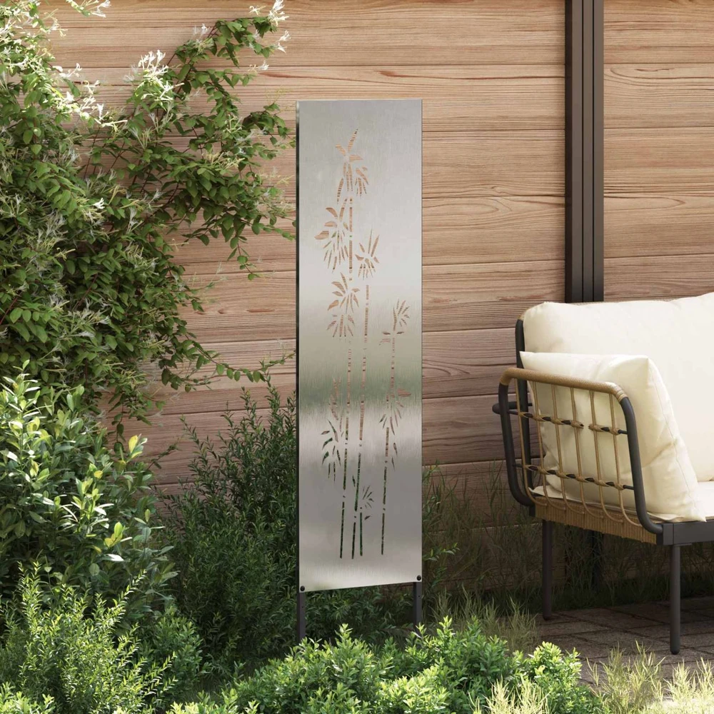 Sodo privatumo ekranas Sidabro 32 x 140 cm Nerūdijantis plienas