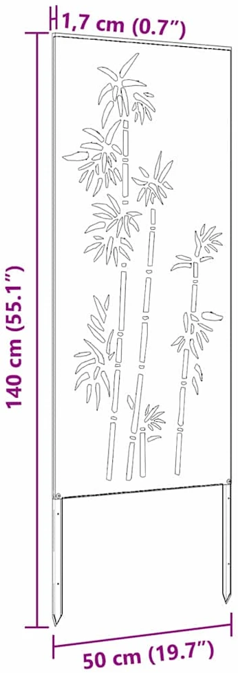 Sodo privatumo ekranas Sidabro 50 x 140 cm Nerūdijantis plienas