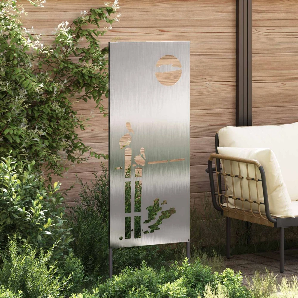 Sodo privatumo ekranas Sidabro 50 x 140 cm Nerūdijantis plienas