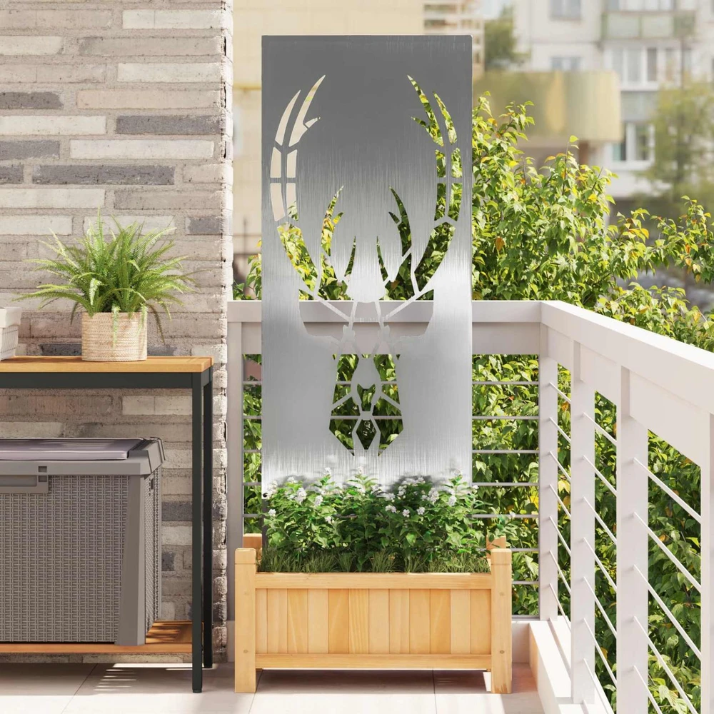 Sodo privatumo ekranas Sidabro 50 x 140 cm Nerūdijantis plienas