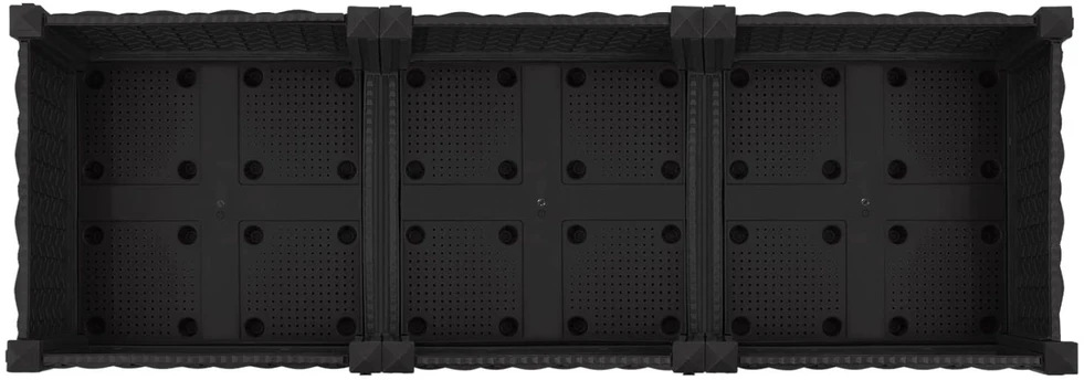 Sodo puodynė su ratukais Juoda 120 x 40 x 29 cm PP