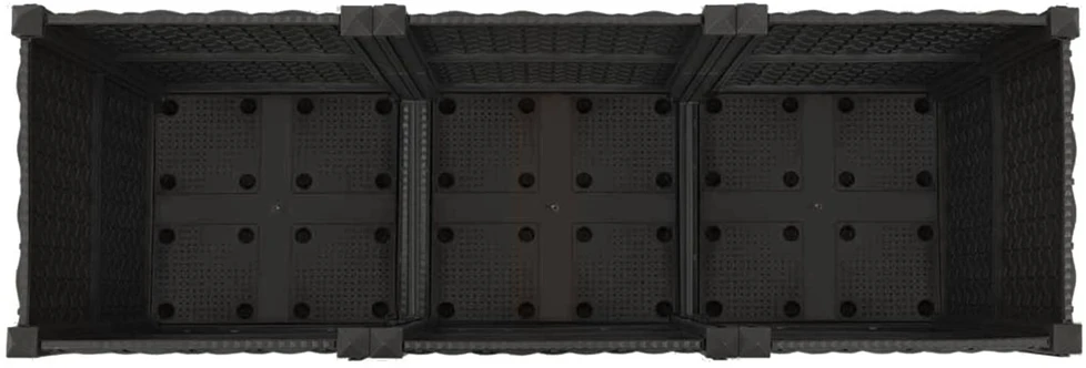 Sodo puodynė su ratukais Juoda 120 x 40 x 44 cm PP