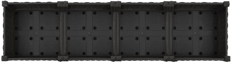 Sodo puodynė su ratukais Juoda 160 x 40 x 29 cm PP
