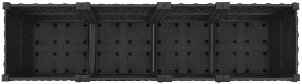 Sodo puodynė su ratukais Juoda 160 x 40 x 44 cm PP