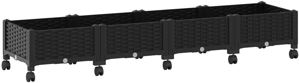 Sodo puodynė su ratukais Juoda 160 x 40 x 29 cm PP