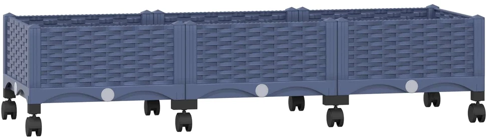 Sodo puodynė su ratukais Mėlyna Pilka 120 x 40 x 29 cm PP