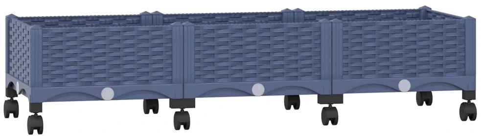Sodo puodynė su ratukais Mėlyna Pilka 120 x 40 x 33 cm PP