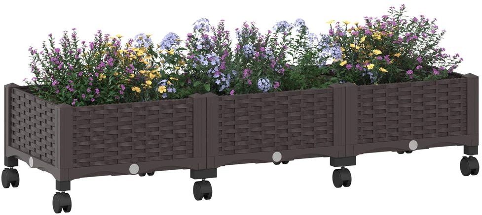 Sodo puodynė su ratukais Ruda 120 x 40 x 29 cm PP
