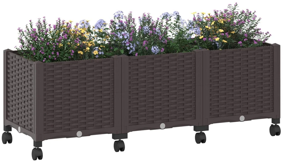 Sodo puodynė su ratukais Ruda 120 x 40 x 44 cm PP
