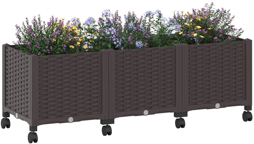 Sodo puodynė su ratukais Ruda 120 x 40 x 44 cm PP