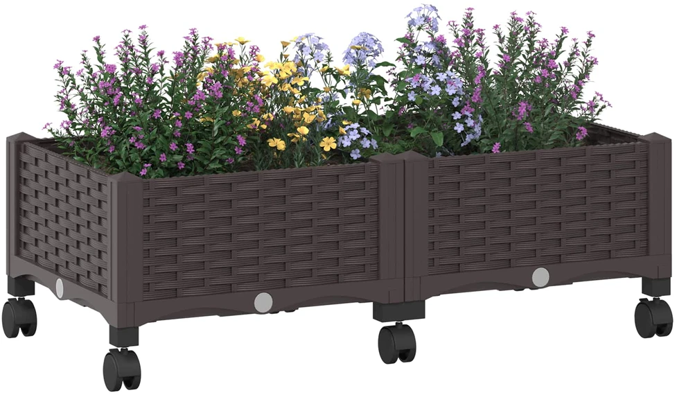 Sodo puodynė su ratukais Ruda 80 x 40 x 29 cm PP