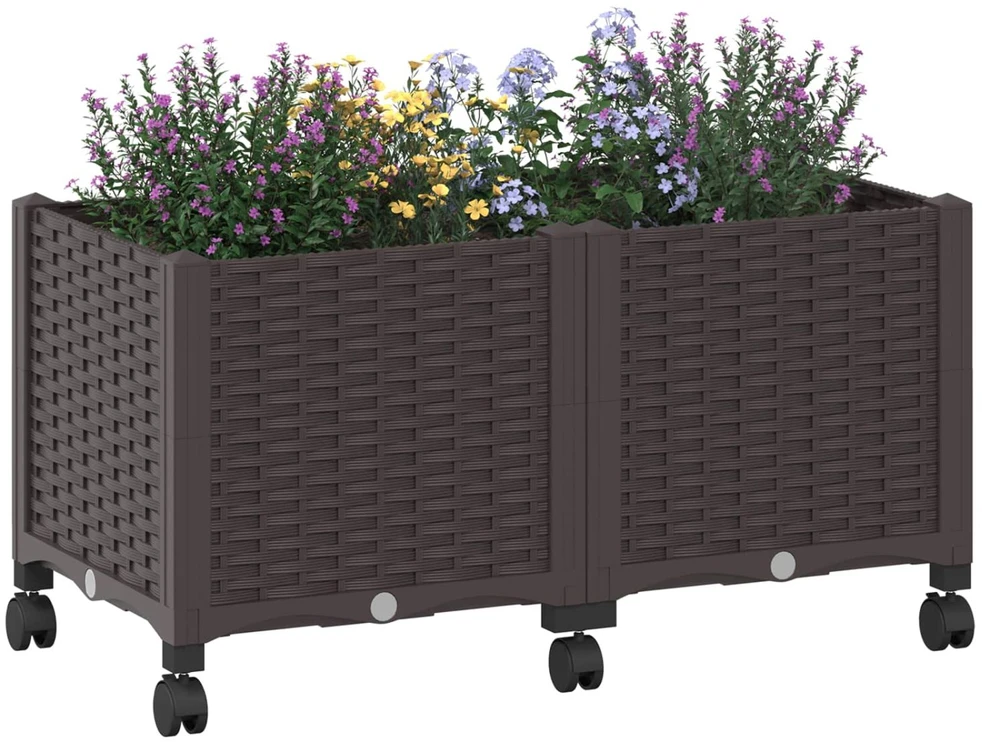 Sodo puodynė su ratukais Ruda 80 x 40 x 44 cm PP