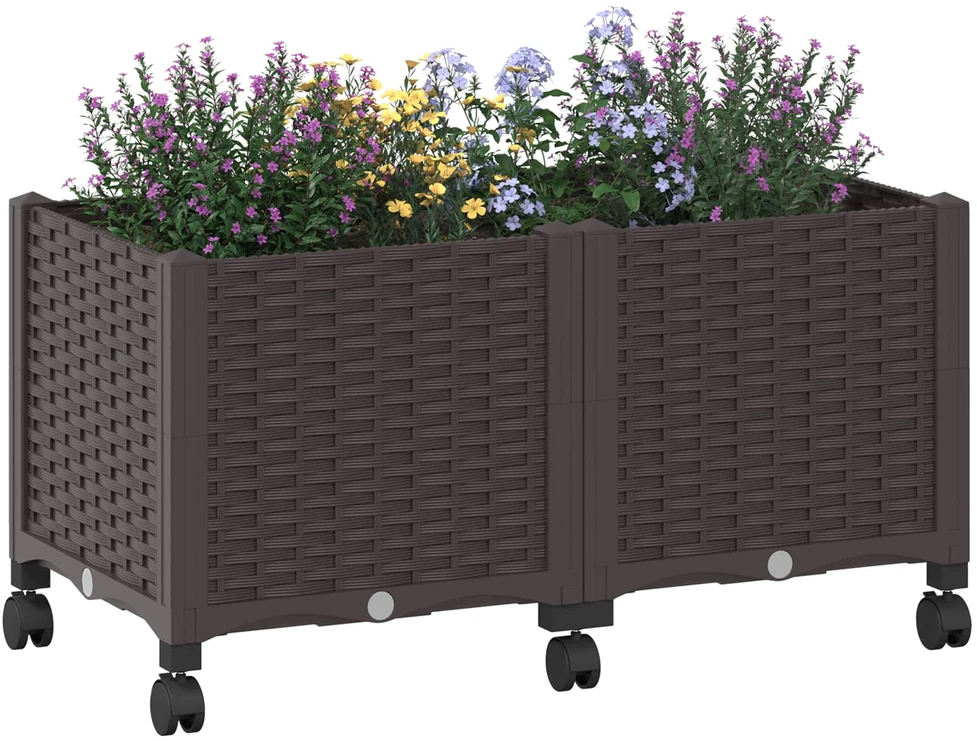 Sodo puodynė su ratukais Ruda 80 x 40 x 44 cm PP