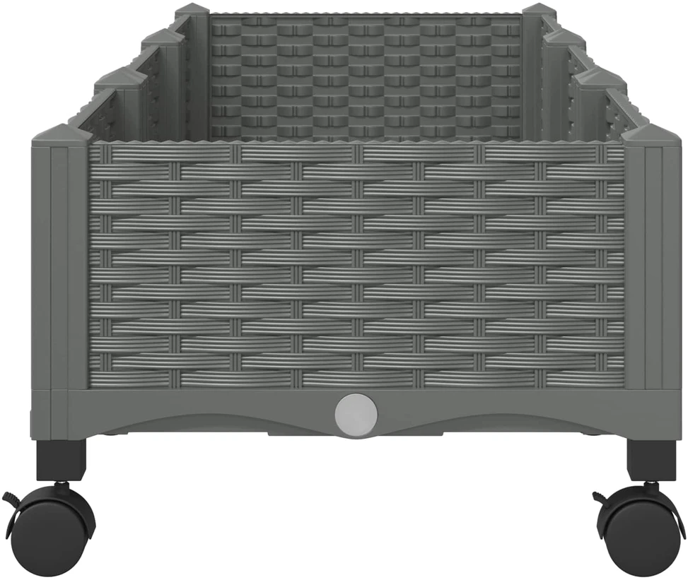 Sodo puodynė su ratukais Šviesiai pilka 120 x 40 x 29 cm PP