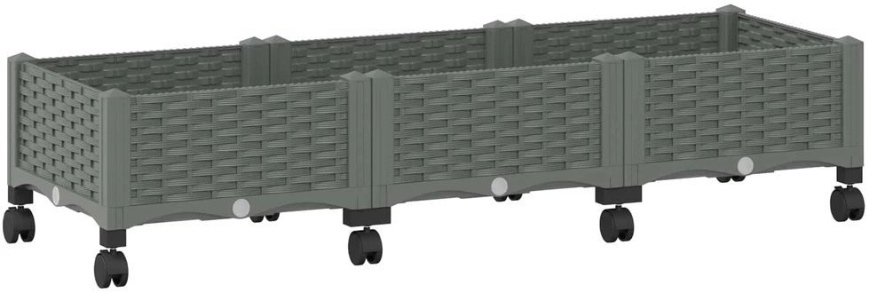 Sodo puodynė su ratukais Šviesiai pilka 120 x 40 x 29 cm PP