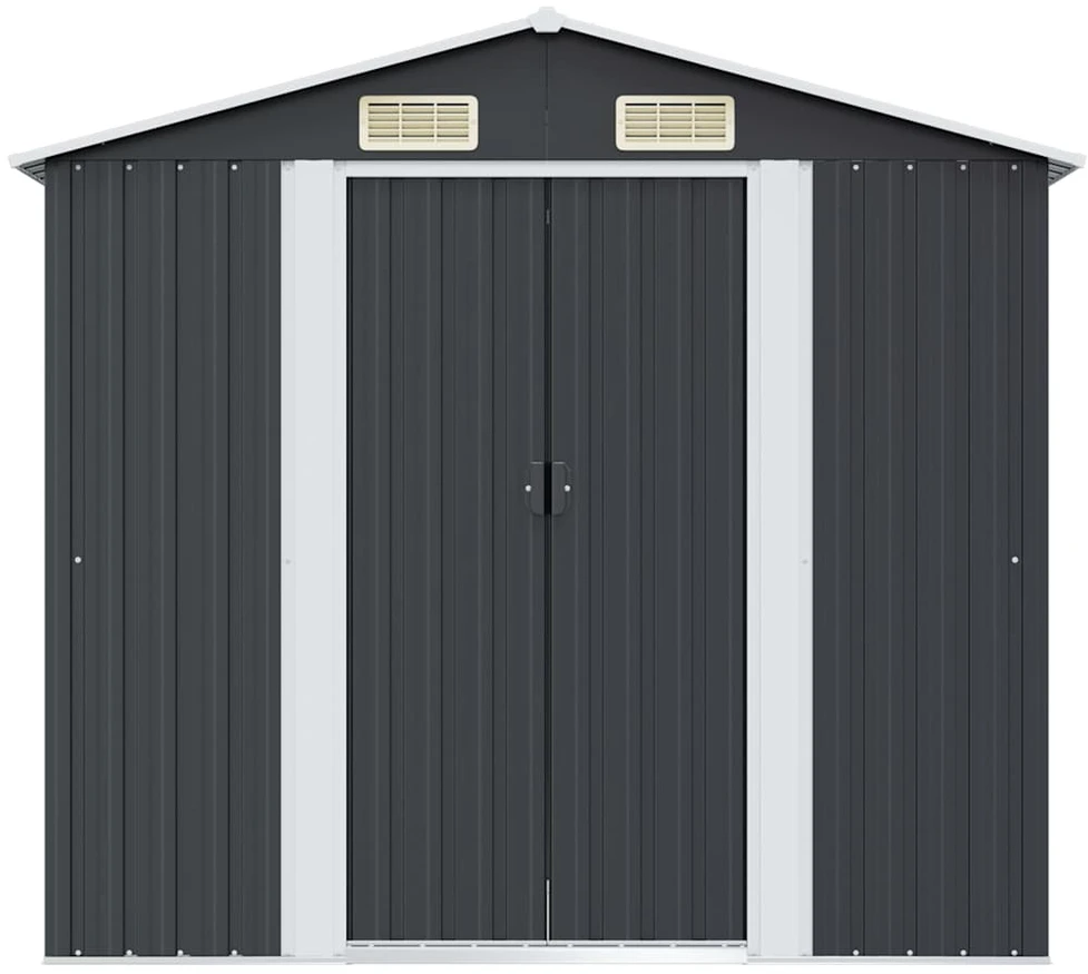 Sodo sandėliukas, antracito spalvos, 204x132x186cm, plienas