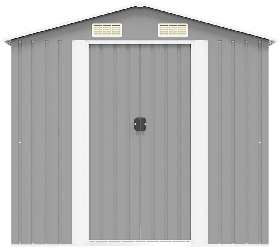 Sodo sandėliukas, pilkas, metalas, 204x132x186 cm