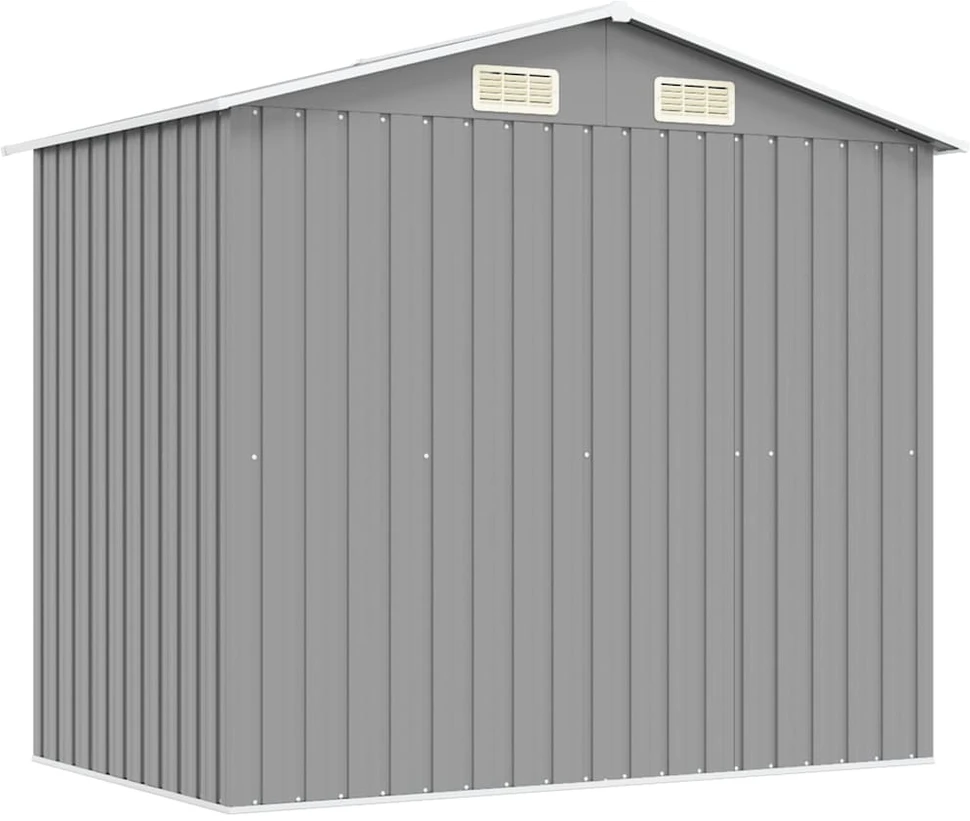 Sodo sandėliukas, pilkas, metalas, 204x132x186 cm