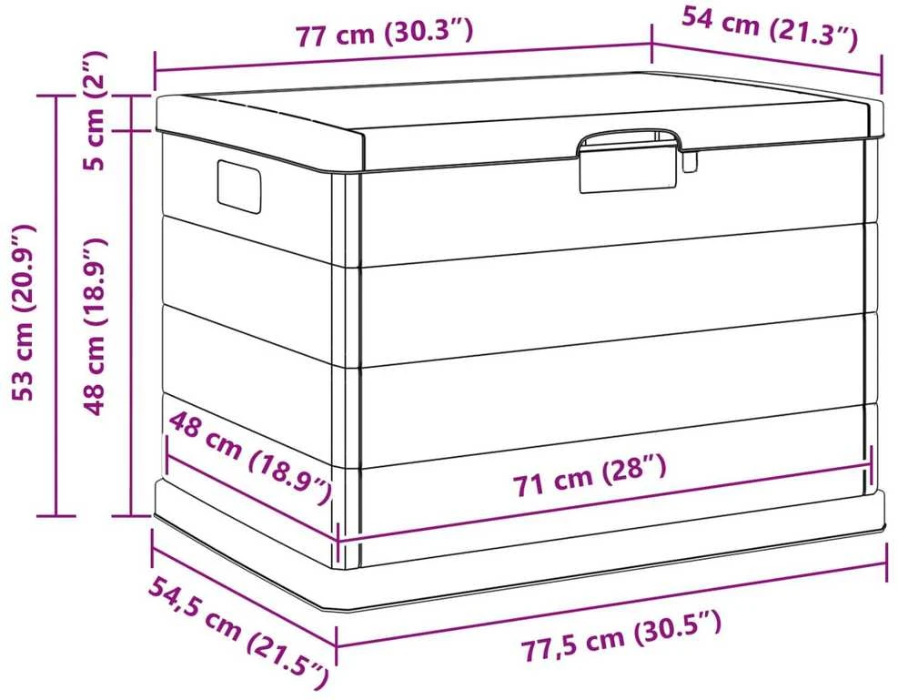 Sodo saugojimo dėžė Plastmasė 77,5 x 54,5 x 53 cm Antracitas
