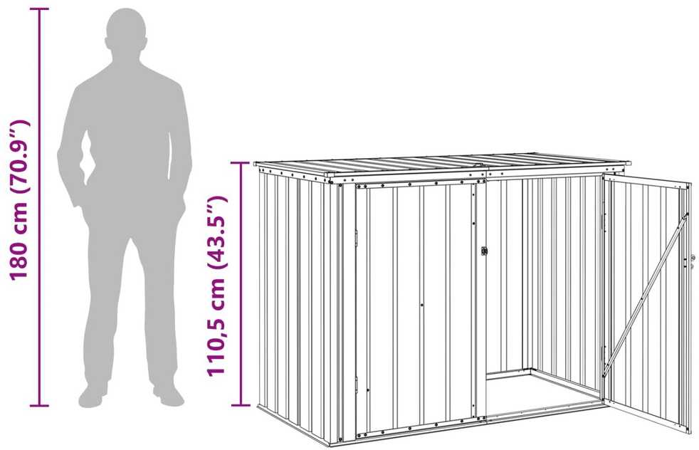 Sodo saugojimo dėžė Juoda 151,5 x 82 x 110,5 cm Plienas