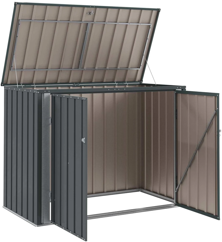 Sodo saugojimo dėžė Juoda 151,5 x 82 x 110,5 cm Plienas