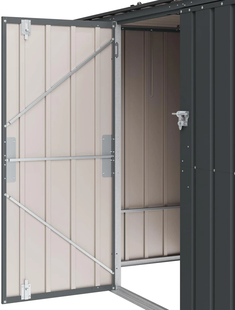 Sodo saugojimo dėžė Juoda 214 x 82 x 132 cm Plienas