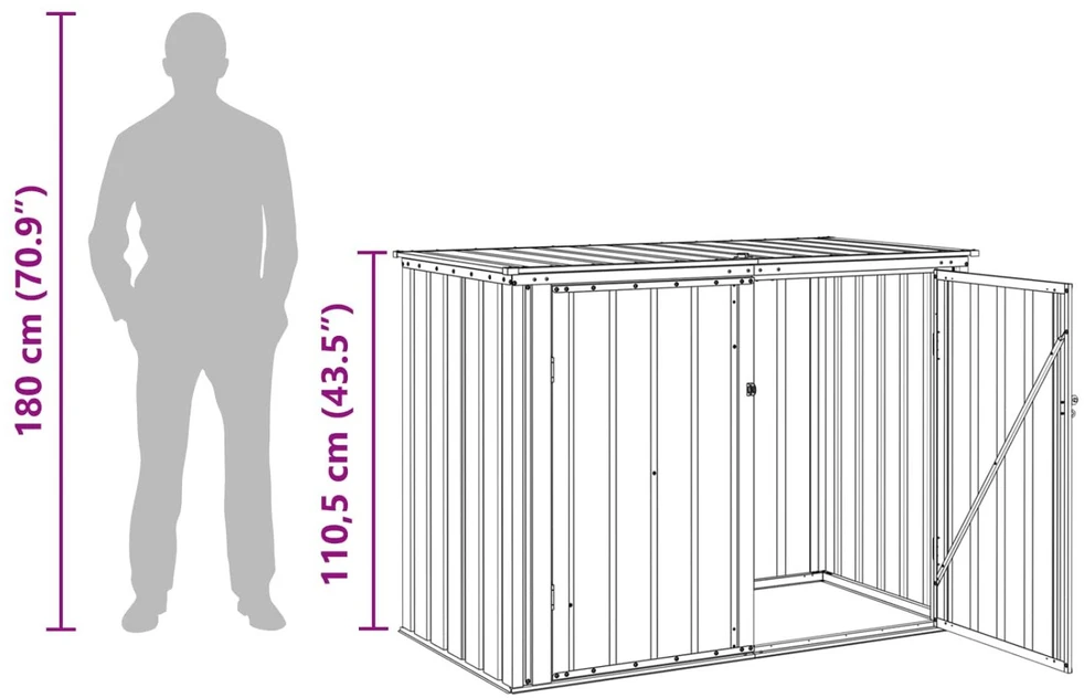 Sodo saugojimo dėžė Ruda 151,5 x 82 x 110,5 cm Plienas