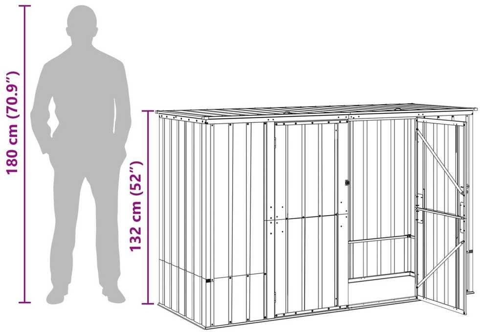 Sodo saugojimo dėžė Ruda 214 x 82 x 132 cm Plienas