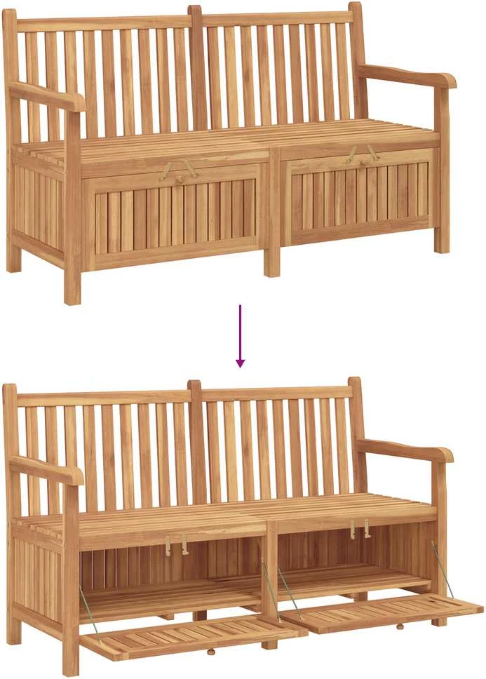 Sodo suolas su saugykla 150 x 60 x 90 cm Kieto teka medžio