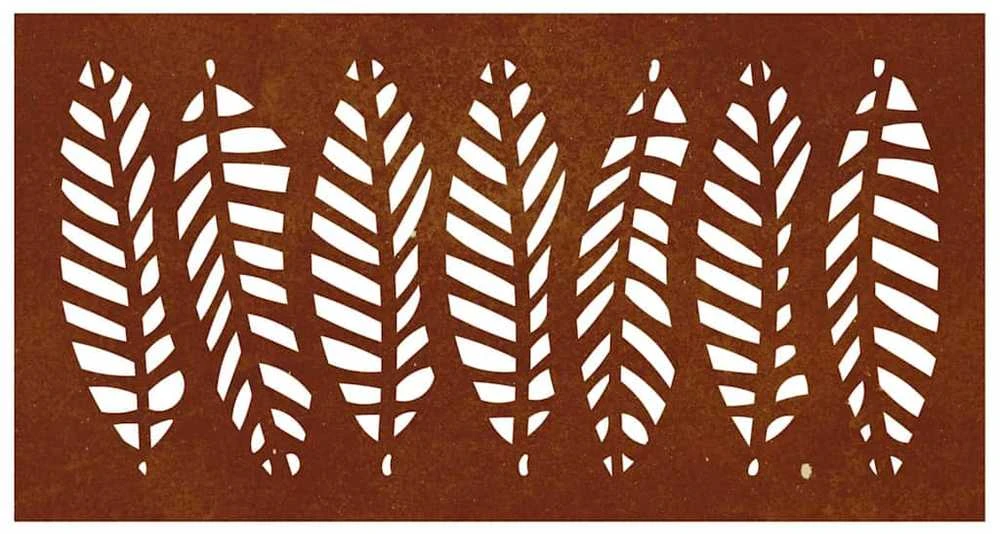 Nuotraukų rėmelis Sodo sienos dekoracija, 105x55cm, corten plienas, lapų dizaino