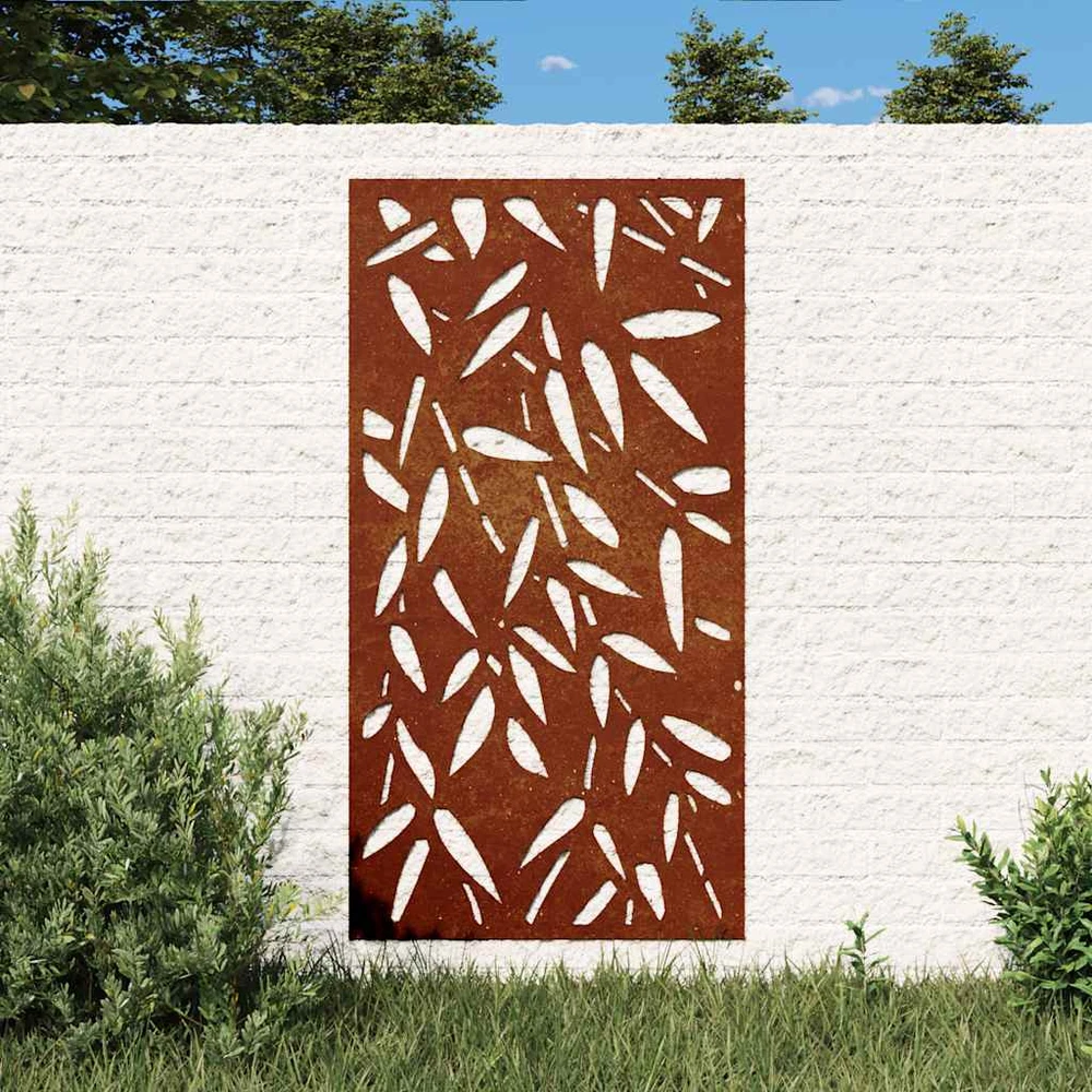 Nuotraukų rėmelis Sodo sienos dekoracija, 105x55cm, corten plienas, bambukas