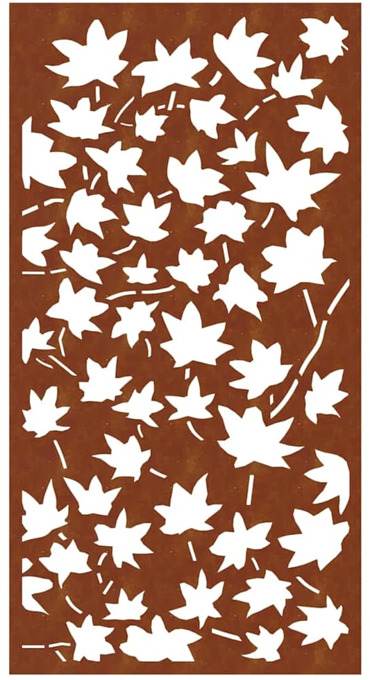 Nuotraukų rėmelis Sodo sienos dekoracija, 105x55cm, corten plienas, klevo lapai