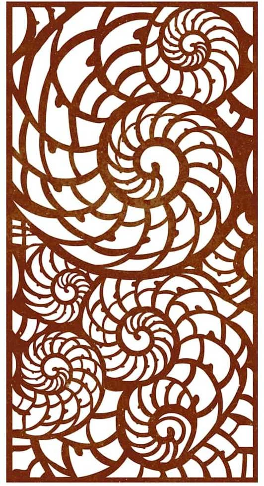 Nuotraukų rėmelis Sodo sienos dekoracija, 105x55cm, corten plienas, kriauklės