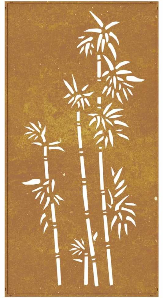 Nuotraukų rėmelis Sodo sienos dekoracija, 105x55cm, corten plienas, bambukas