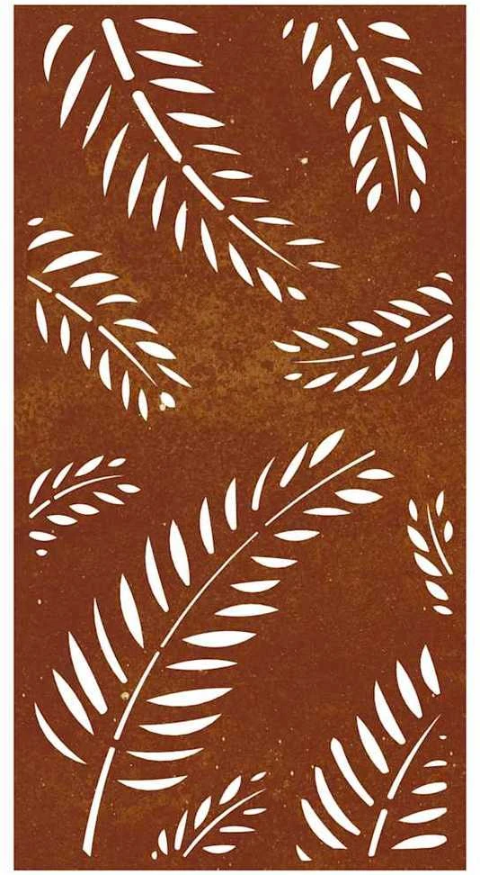 Nuotraukų rėmelis Sodo sienos dekoracija, 105x55cm, corten plienas, lapų dizaino