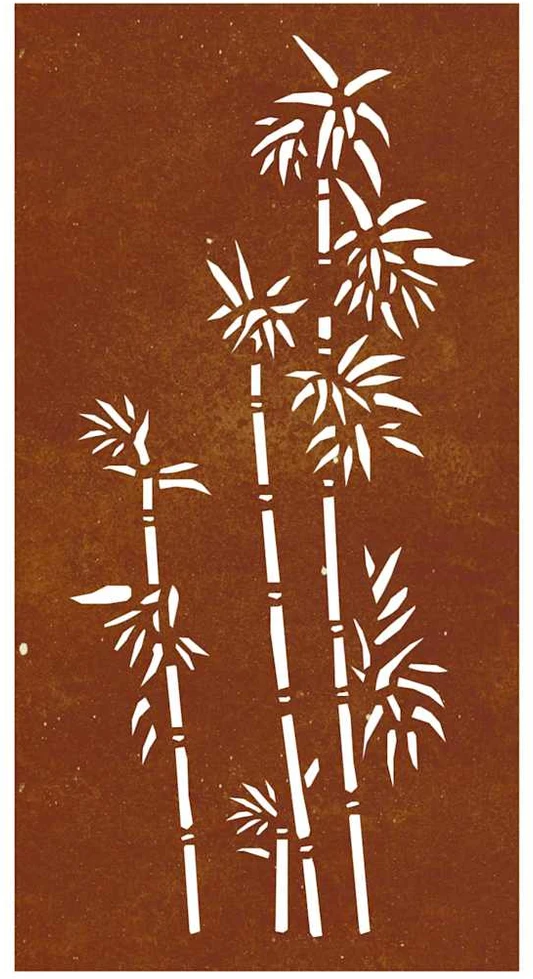 Nuotraukų rėmelis Sodo sienos dekoracija, 105x55cm, corten plienas, bambukas