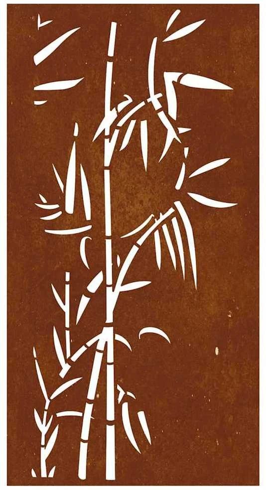 Nuotraukų rėmelis Sodo sienos dekoracija, 105x55cm, corten plienas, bambukas