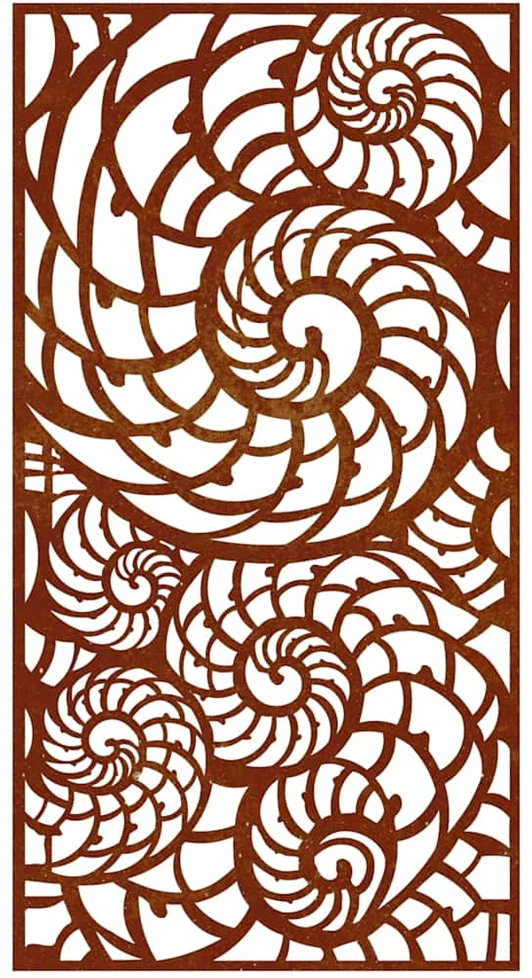 Nuotraukų rėmelis Sodo sienos dekoracija, 105x55cm, corten plienas, kriauklės