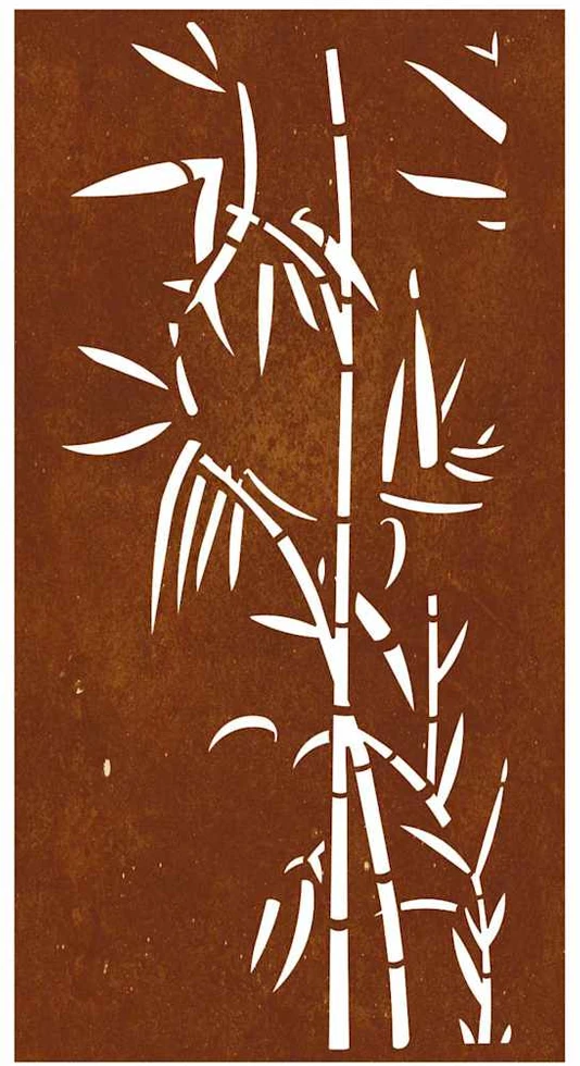 Nuotraukų rėmelis Sodo sienos dekoracija, 105x55cm, corten plienas, bambukas