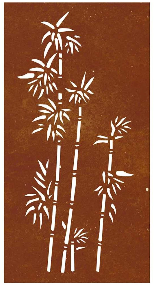 Nuotraukų rėmelis Sodo sienos dekoracija, 105x55cm, corten plienas, bambukas