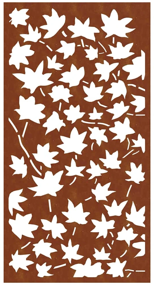 Nuotraukų rėmelis Sodo sienos dekoracija, 105x55cm, corten plienas, klevo lapai