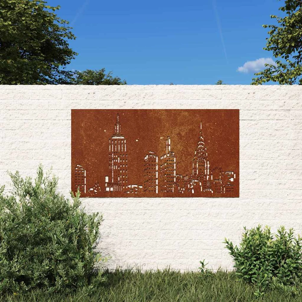 Nuotraukų rėmelis Sodo sienos dekoracija, 105x55cm, corten plienas, panorama