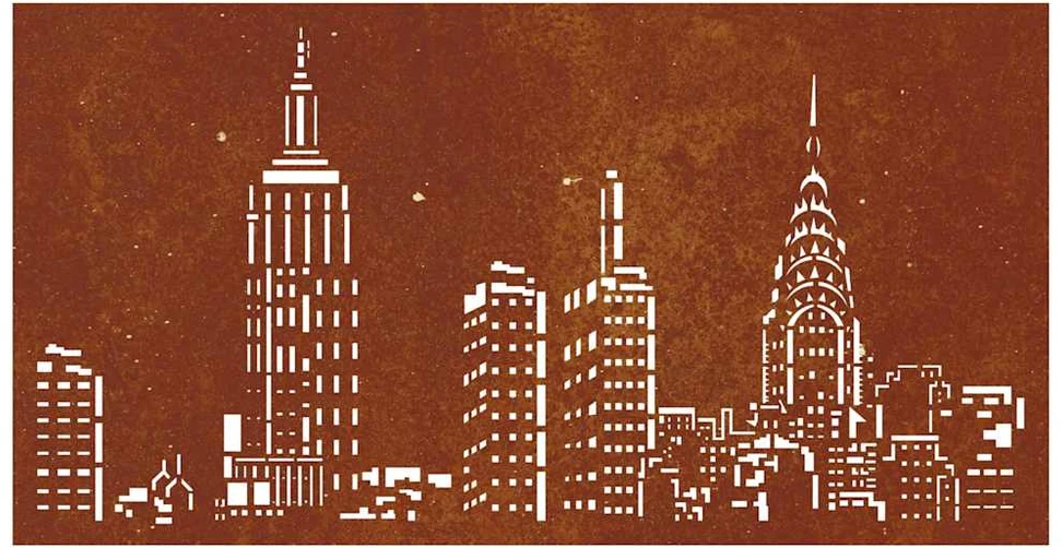 Nuotraukų rėmelis Sodo sienos dekoracija, 105x55cm, corten plienas, panorama
