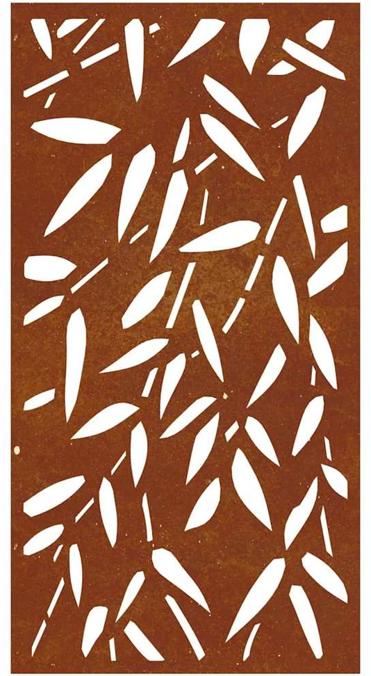 Nuotraukų rėmelis Sodo sienos dekoracija, 105x55cm, corten plienas, bambukas