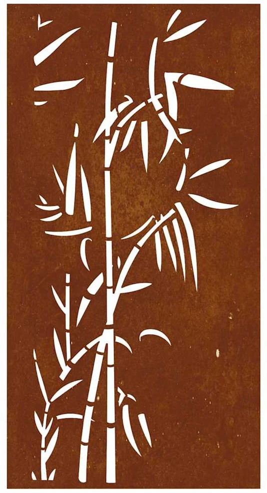 Nuotraukų rėmelis Sodo sienos dekoracija, 105x55cm, corten plienas, bambukas