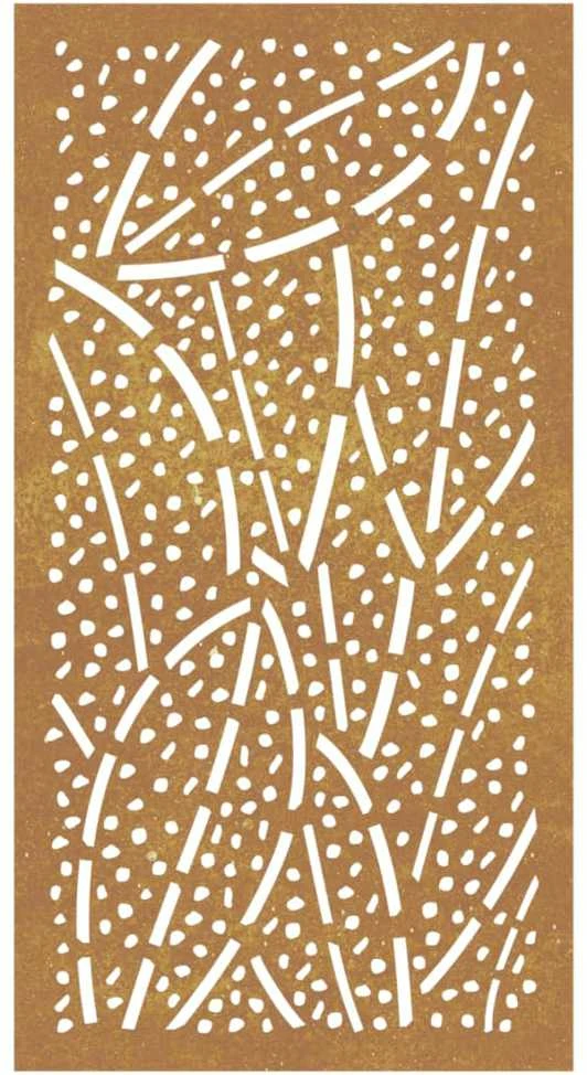 Nuotraukų rėmelis Sodo sienos dekoracija, 105x55cm, corten plienas, lapų dizaino