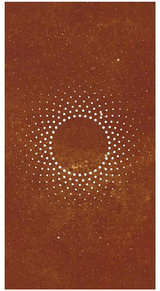Nuotraukų rėmelis Sodo sienos dekoracija, 105x55cm, corten plienas, saulė