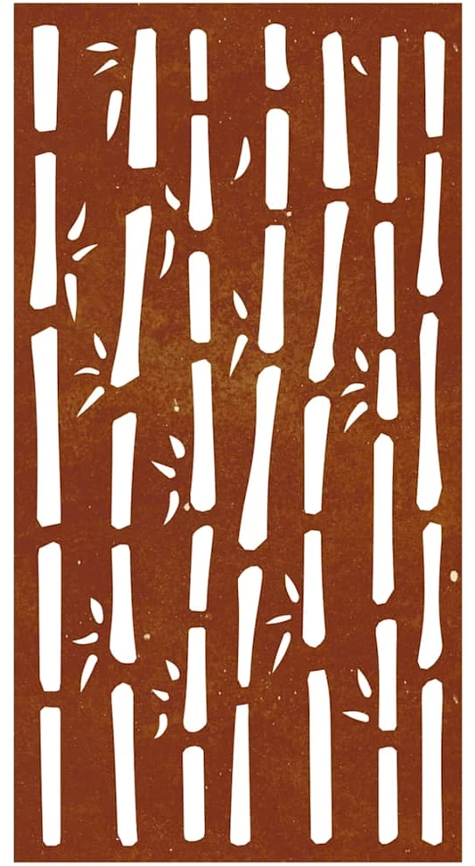 Nuotraukų rėmelis Sodo sienos dekoracija, 105x55cm, corten plienas, bambukas