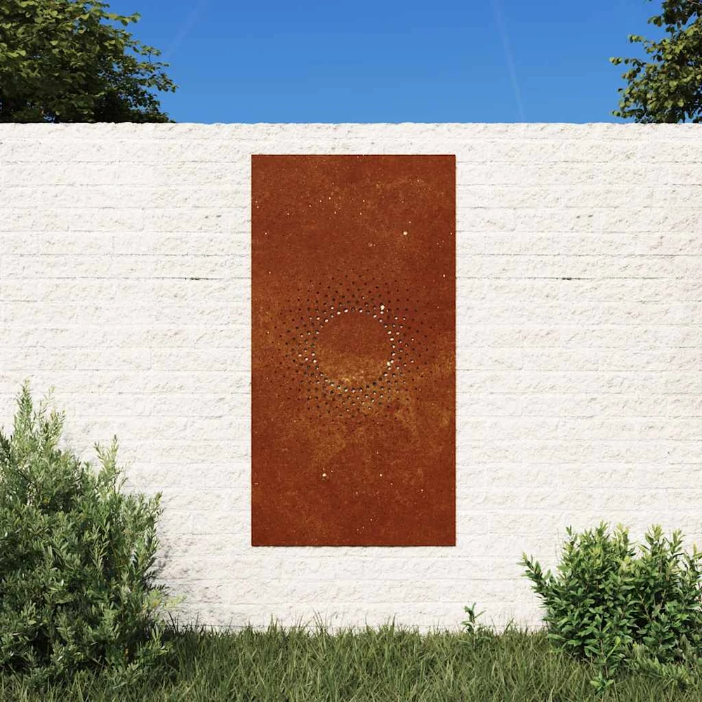 Nuotraukų rėmelis Sodo sienos dekoracija, 105x55cm, corten plienas, saulė