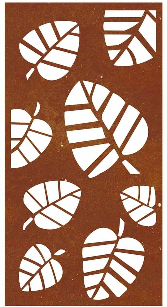 Nuotraukų rėmelis Sodo sienos dekoracija, 105x55cm, corten plienas, lapų dizaino